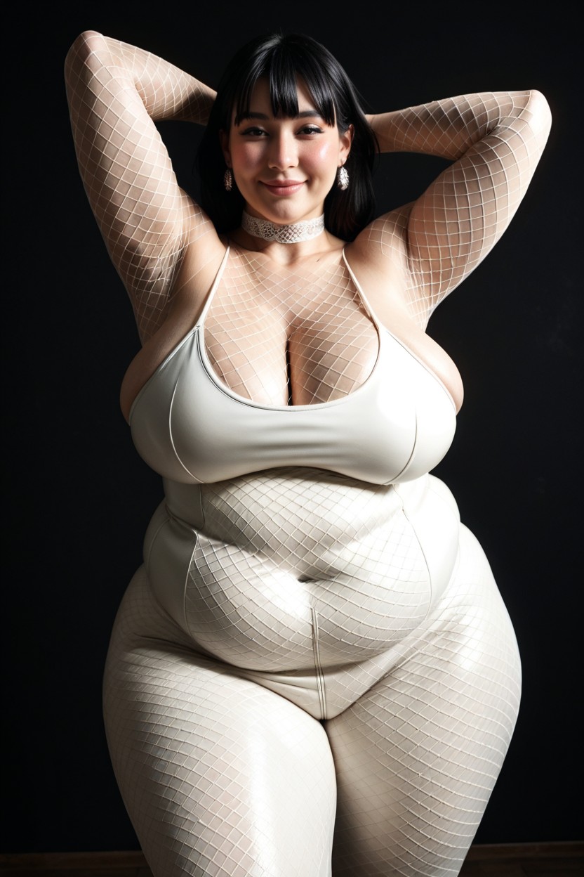 Bangs, Black Studio, Black Floor BBW AI Porn