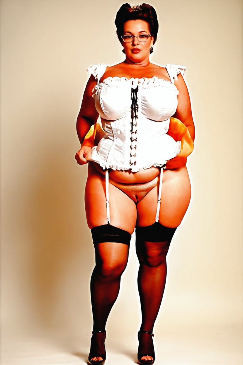 Glasses, High Heels, Large Labia BBW AI Porn