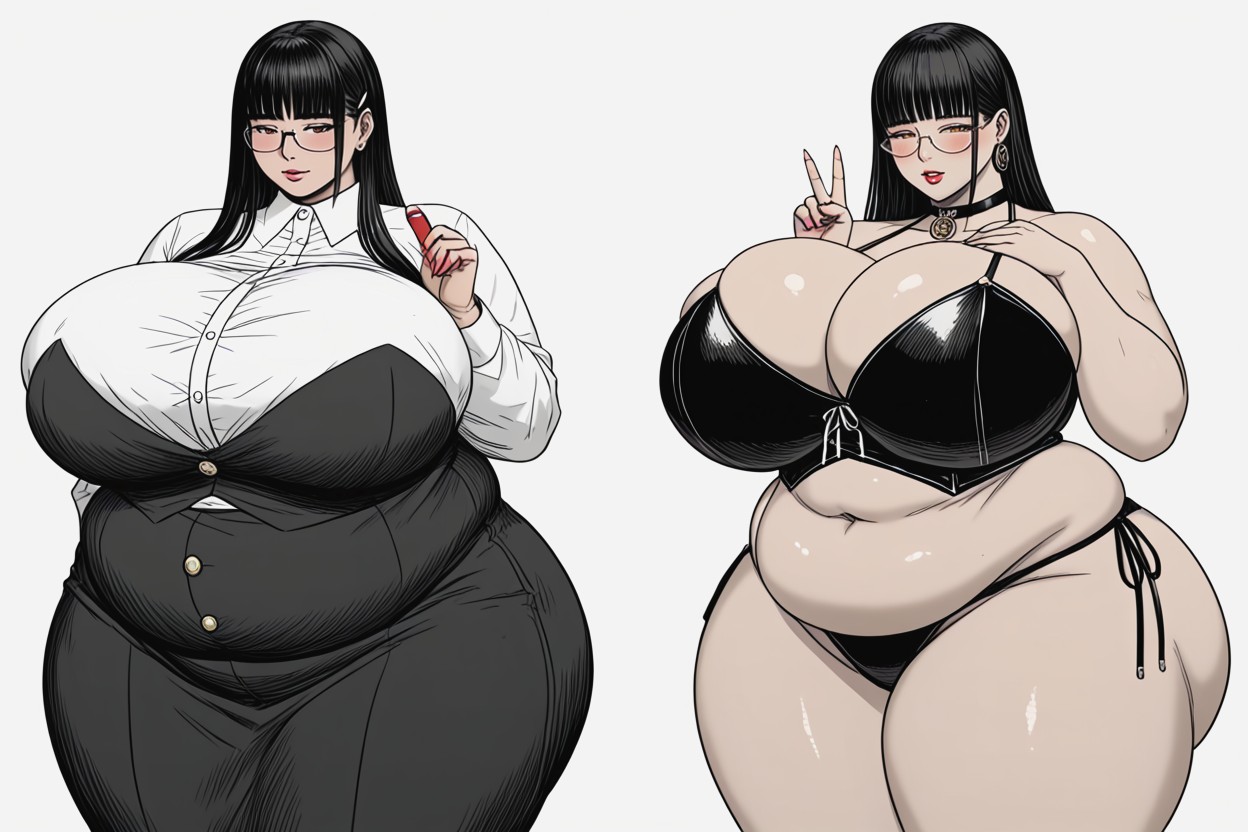 Asian, Lorathe_most_fattened_titanic_hugely_fat_breasts, Loradrastic_mega_massive_thick_fat_ass_expansion BBW AI Porn