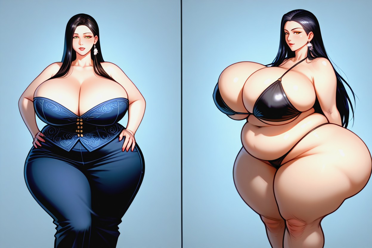 She Is Becoming Exceedingly So Much More Ultra_thicker_ultra_fatter_ultra-hyper_bustier, Weight Gain, Thick BBW AI Porn