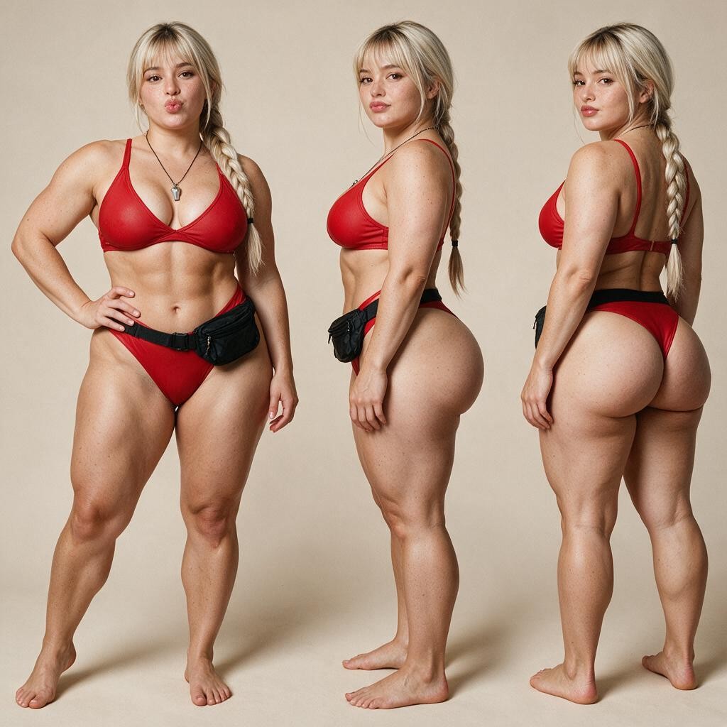 Fully Clothed, Rear View, Simple Beige Background BBW AI Porn