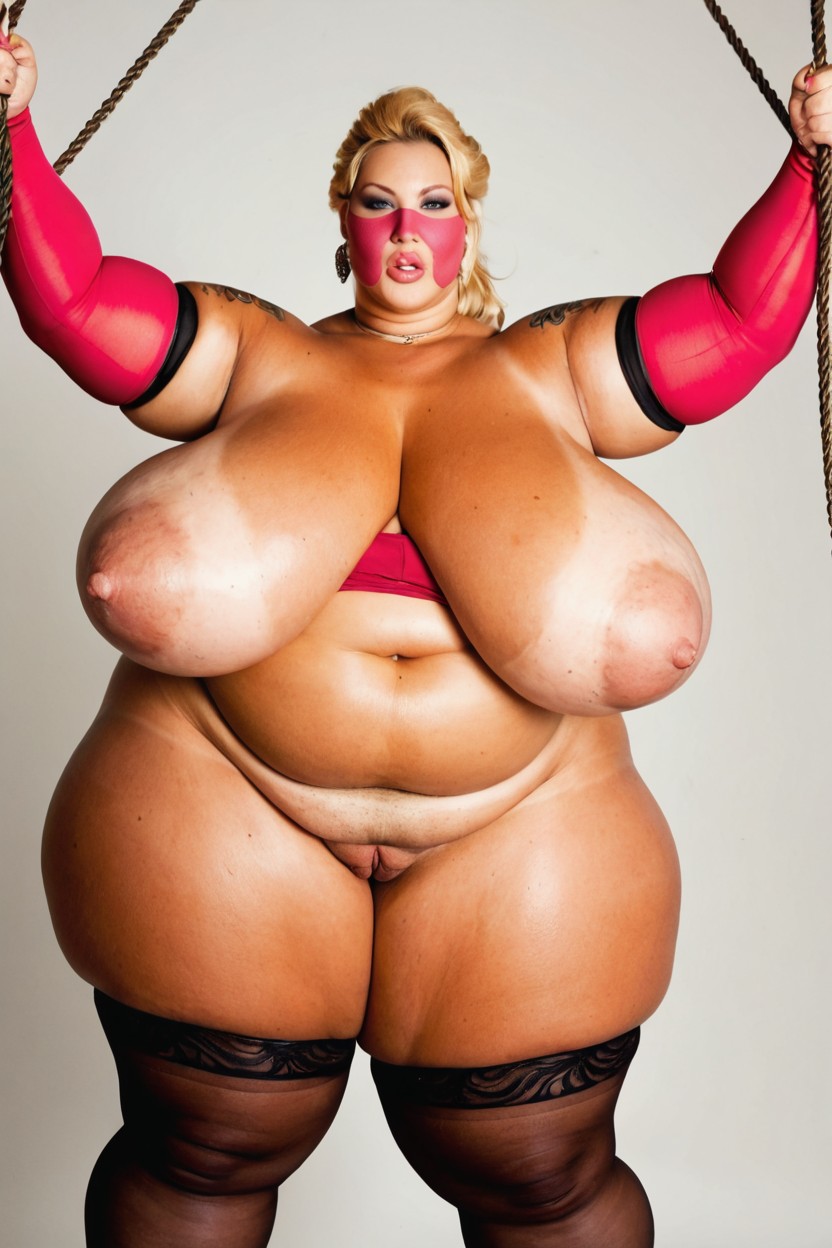 Fat Gigantic Glutes, Looking At Viewer, Thick Gigantic Thighs BBW AI Porn