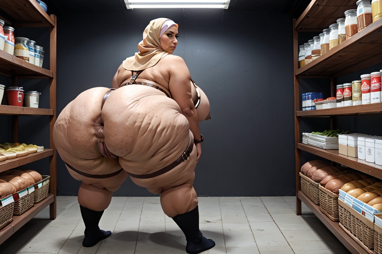 Harness, Veiny Cellulite Ass, Bored BBW AI Porn