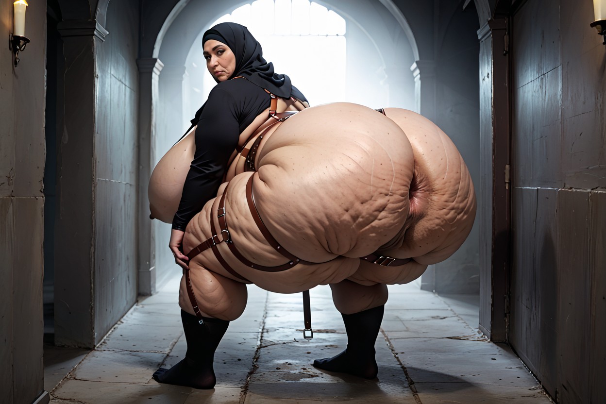 Hyper Wide Ass, Veiny Cellulite Ass, Obese BBW AI Porn