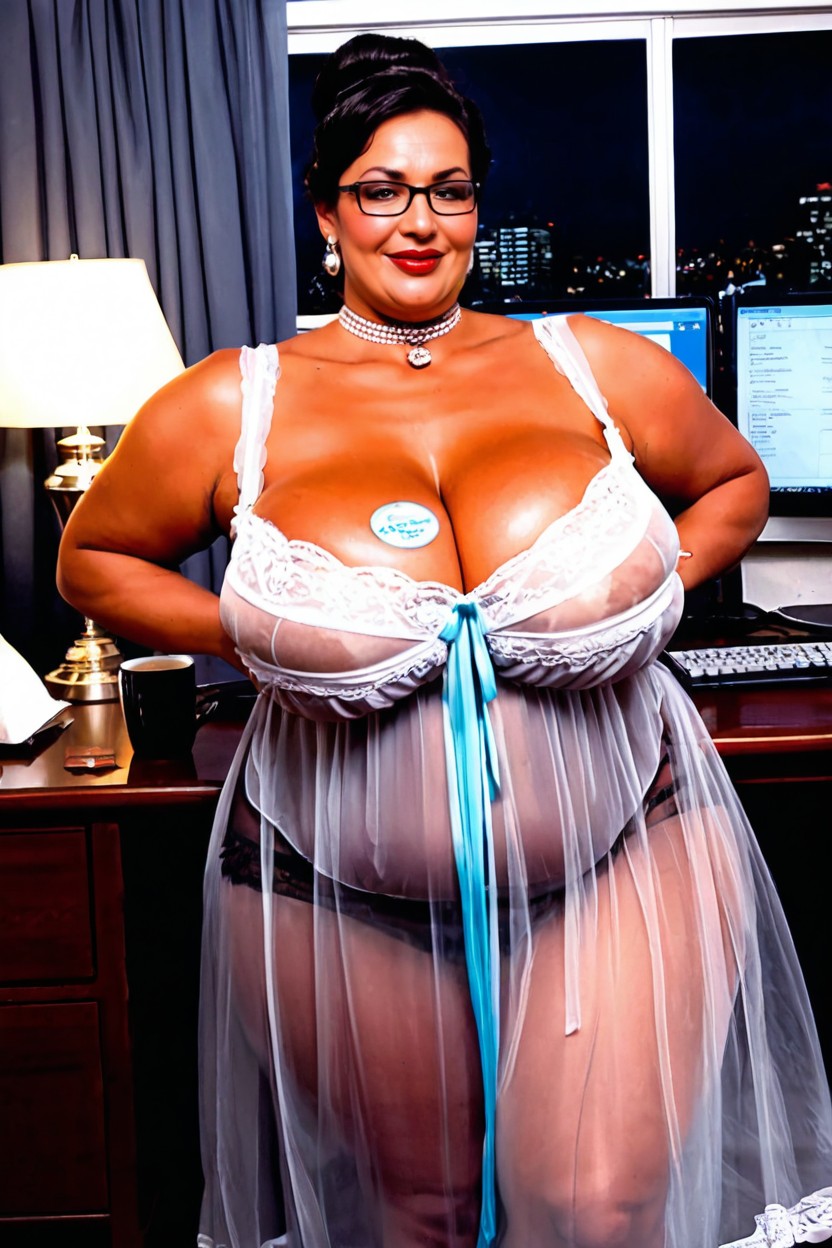 Mature Chubby, Round Puffy Face, Clothed Natural Saggy Large Breasts Porno BBW IA