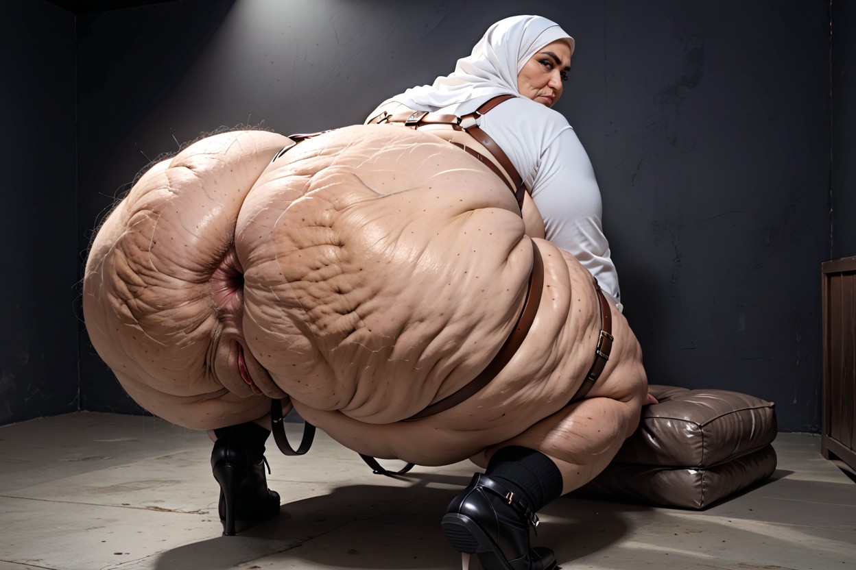 Hyper Morbid Obese Ass, Extremadamente Pesado En La Parte Inferior, Hijab Head Only Porno BBW IA