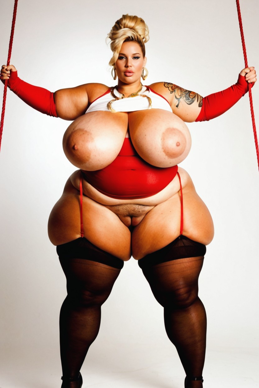 Exaggerated Ass, Deep Long Asscrack, Low Swinging Wide Hips BBW AI Porn