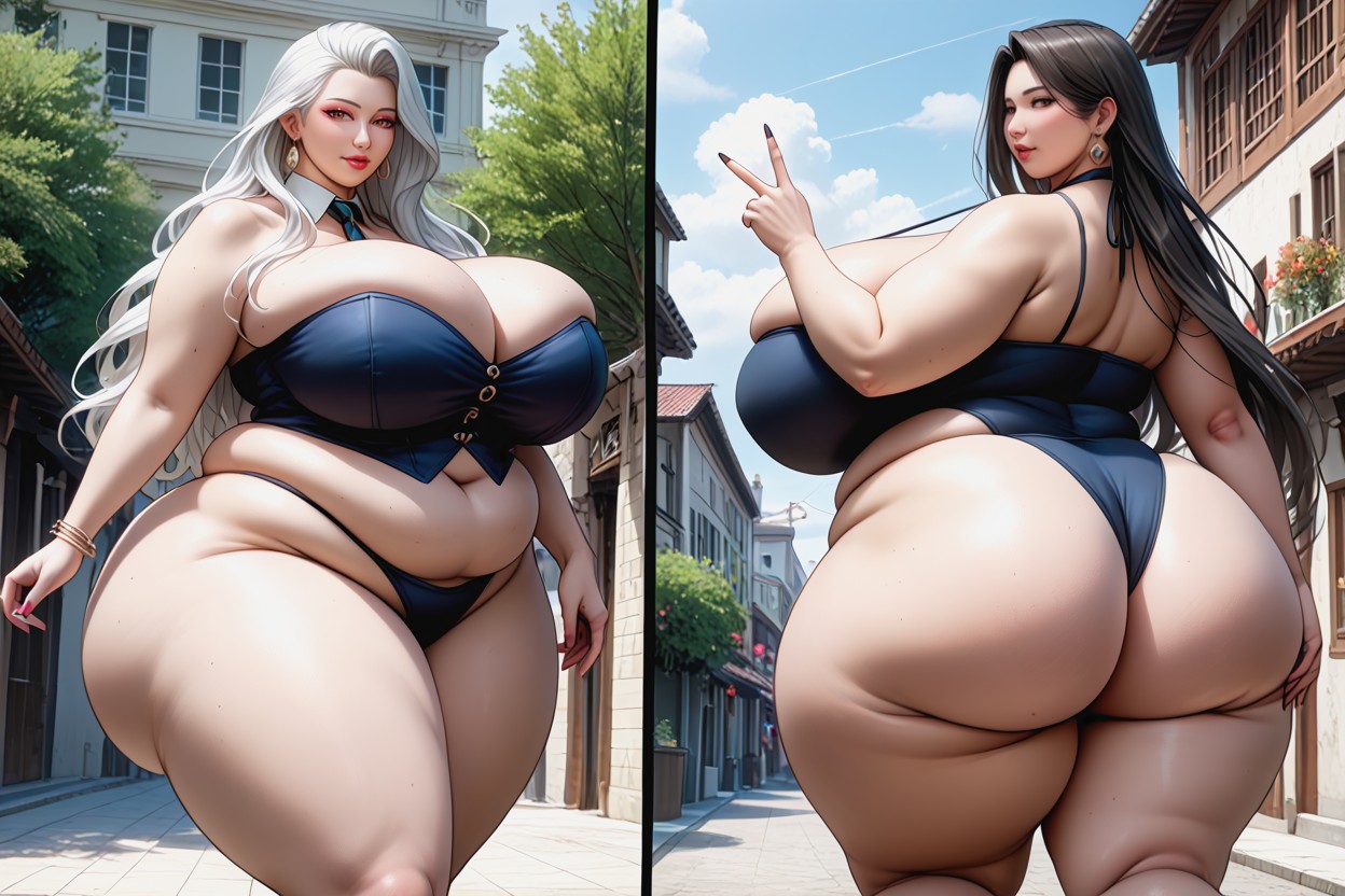 Standing, Breast Growth, Busty Gargantuan Colossal Huge Fat Beasts Growing Larger BBW AI Porn