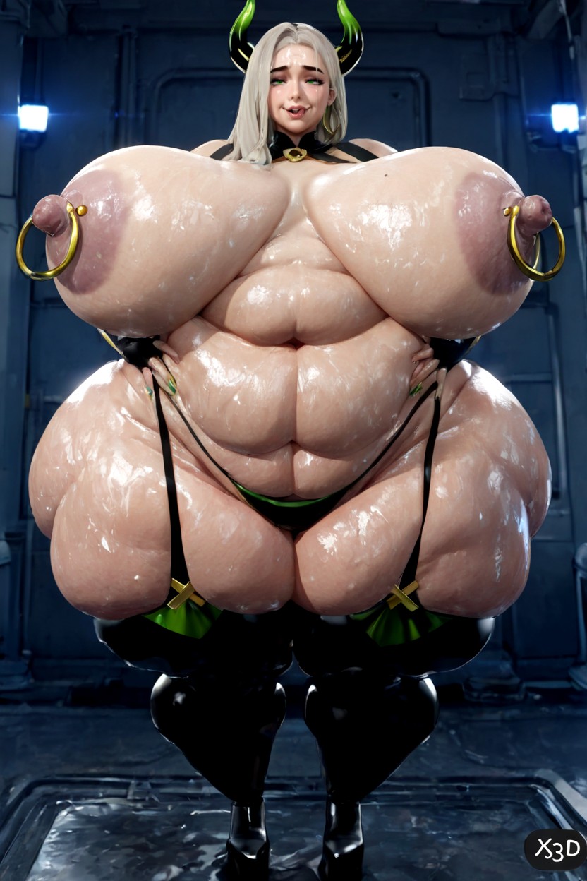 Extremely Heavy Droopy Breasts, Hyper Ass, Morbidly Obese BBW AI Porn