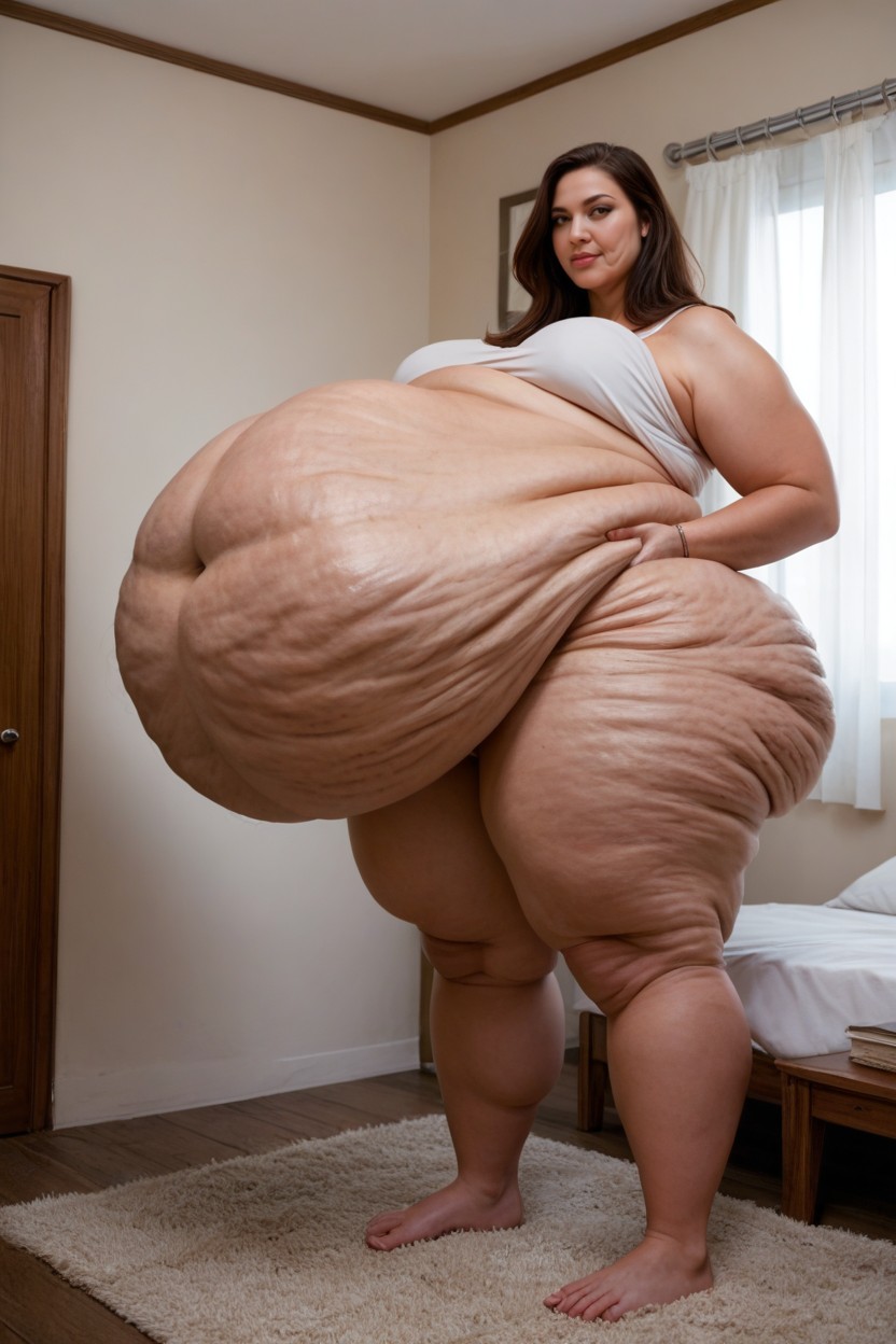 Small Ass, Stretch Marks In Belly, Pendulous Hanging Belly BBW AI Porn