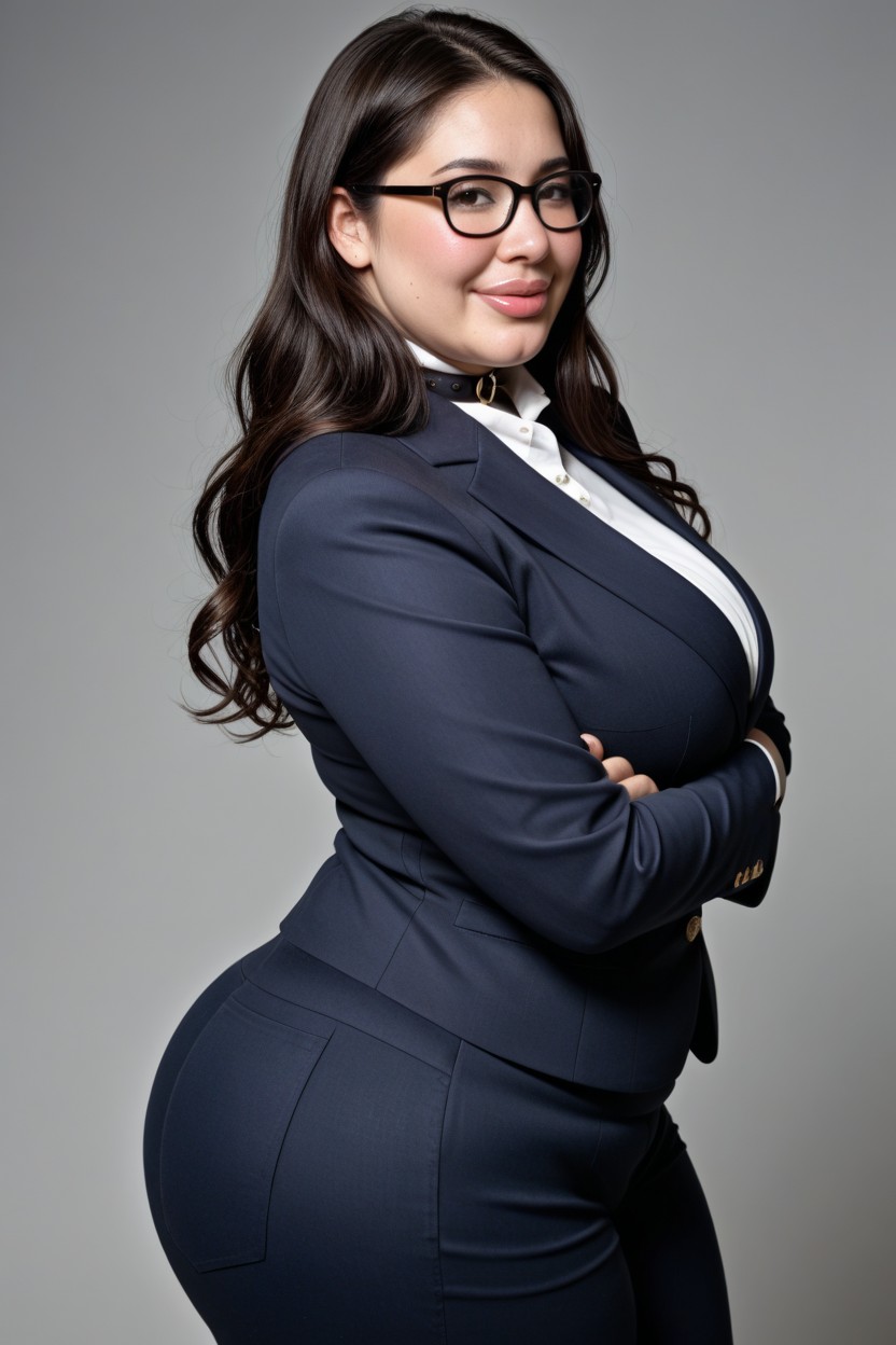 Japanese, Homely Charm, Glossy Black Hair BBW AI Porn