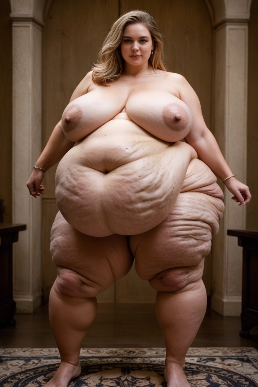 Stretch Marks In Belly, Ssbbw, Lots Of Cellulite In Belly Areahyper Cellulite BBW AI Porn