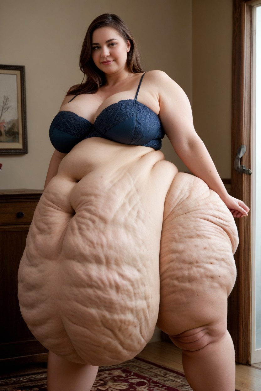 Her Fat Belly Has Cottage Cheese Look, 18+, Deep Navelhyper Deep Navel BBW AI Porn