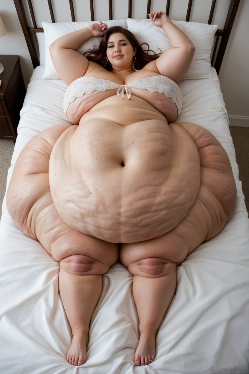 Her Fat Belly Has Cottage Cheese Look, Ssbbw, Morbidly Obese BBW AI Porn