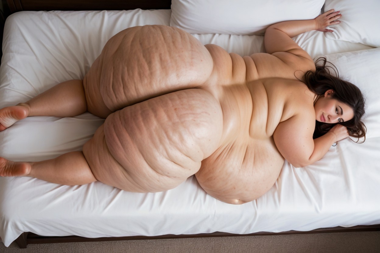 Massive Gut Roll, Morbidly Obese, Deep Navelhyper Deep Navel BBW AI Porn