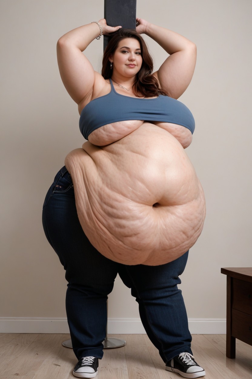 25+, Wobbly Bellyhyper Wobbly Belly, Cellulite In Belly Areahyper Cellulite BBW AI Porn