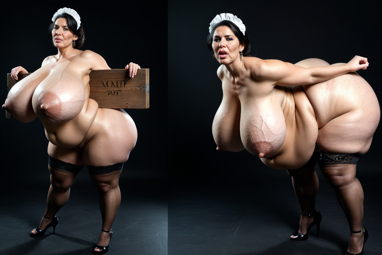 Fat Perfect Belly, Cleavage, Hyper Long Colossal Sagging Breasts BBW AI Porn