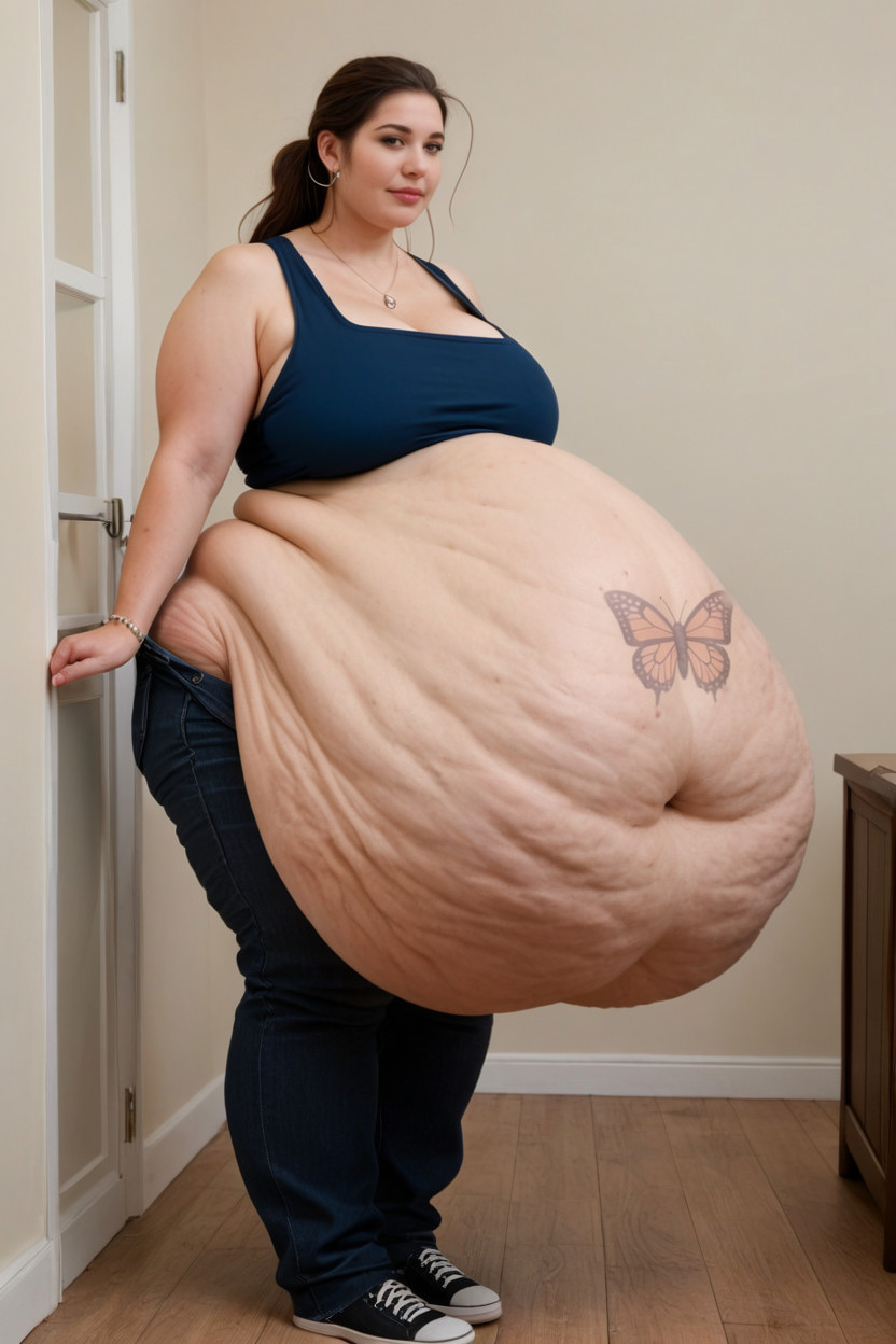 Add A Faded Subtle Butterfly Tattoo In Highlighted Area BBW AI Porn