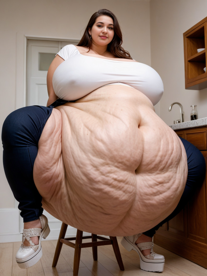 Deep Navelhyper Deep Navel, Full Body View, Pendulous Hanging Belly Porno BBW IA