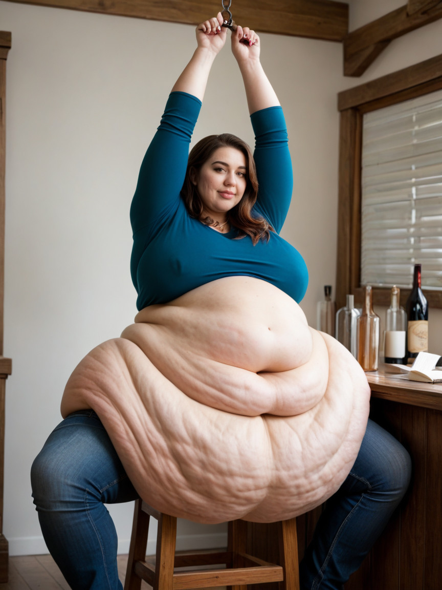 Morbidly Obese, Deep Navelhyper Deep Navel, Small Ass BBW AI Porn