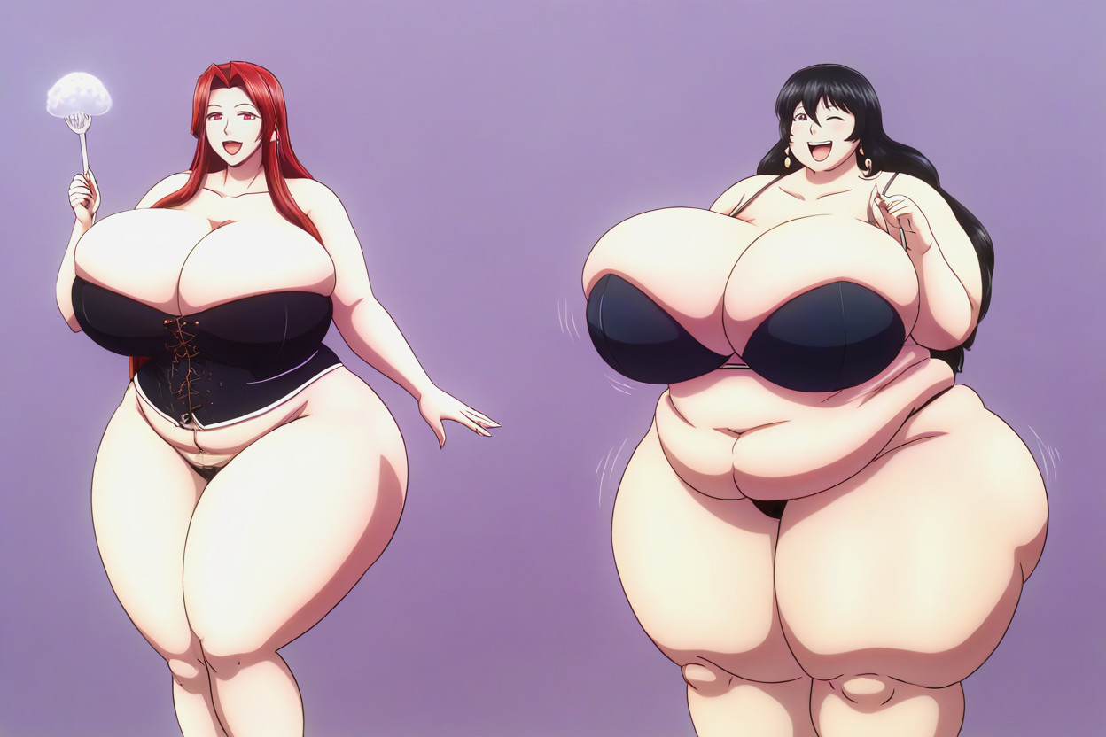Lorathe_most_significant_drastic_before-and-after_comparison_of_growth_more_voluptuous, Fat, Perfect Hentai BBW AI Porn