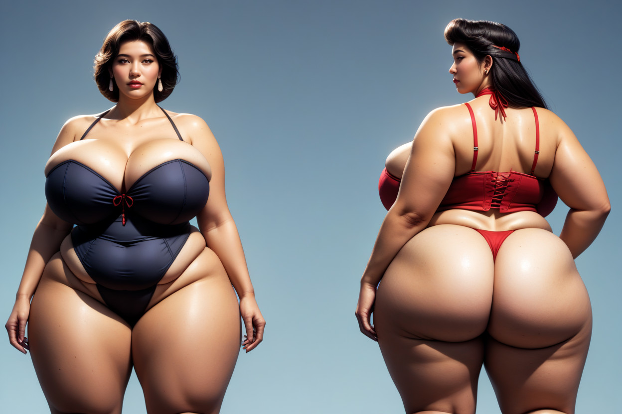 Lorathe_most_fattened_titanic_hugely_fat_breasts, Thick Thighs, Breast Expansion BBW AI Porn