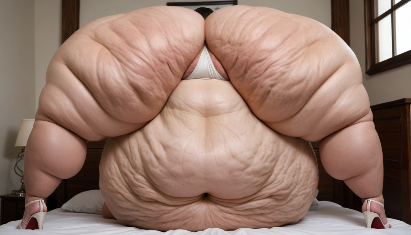 Deep Navelhyper Deep Navel, Most Of Her Weight Is In Her Bellyimpossibly Hyper Hanging Belly, Her Fat Belly Has Cottage Cheese Look BBW AI Porn