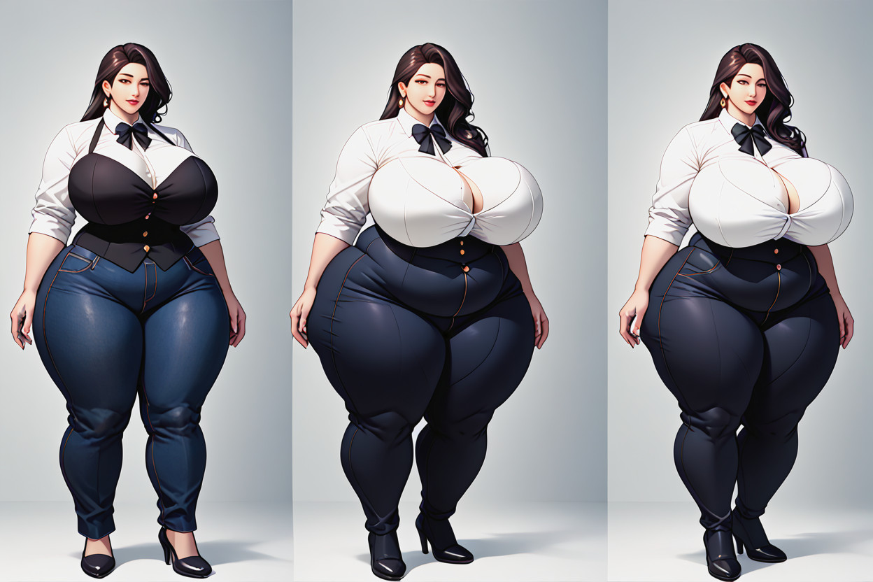 She Is Becoming Exceedingly So Much More Ultra_thicker_ultra_fatter_ultra-hyper_bustier, Breast Growth, Thick Thighs BBW AI Porn