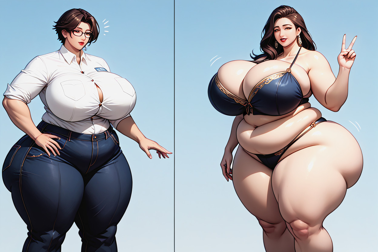 Fat, 18+, Huge Anime Proportions BBW AI Porn