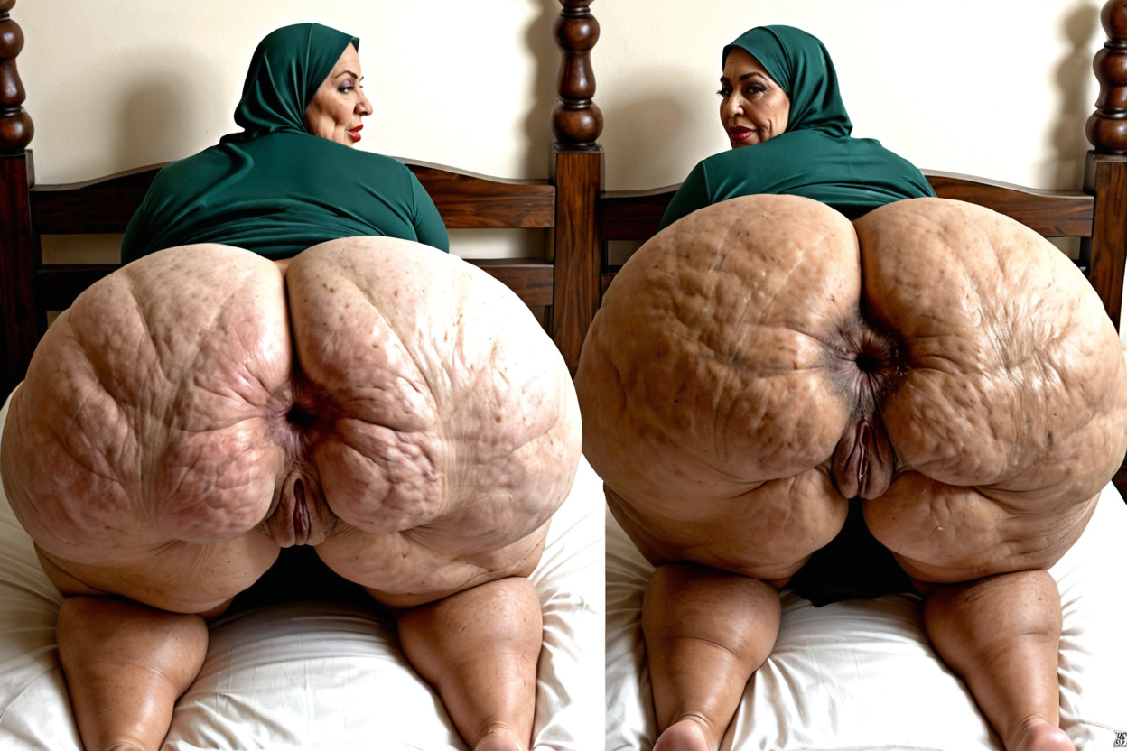 Hyper Bulging Ass, Asshole, Lite Hairy Ass BBW AI Porn