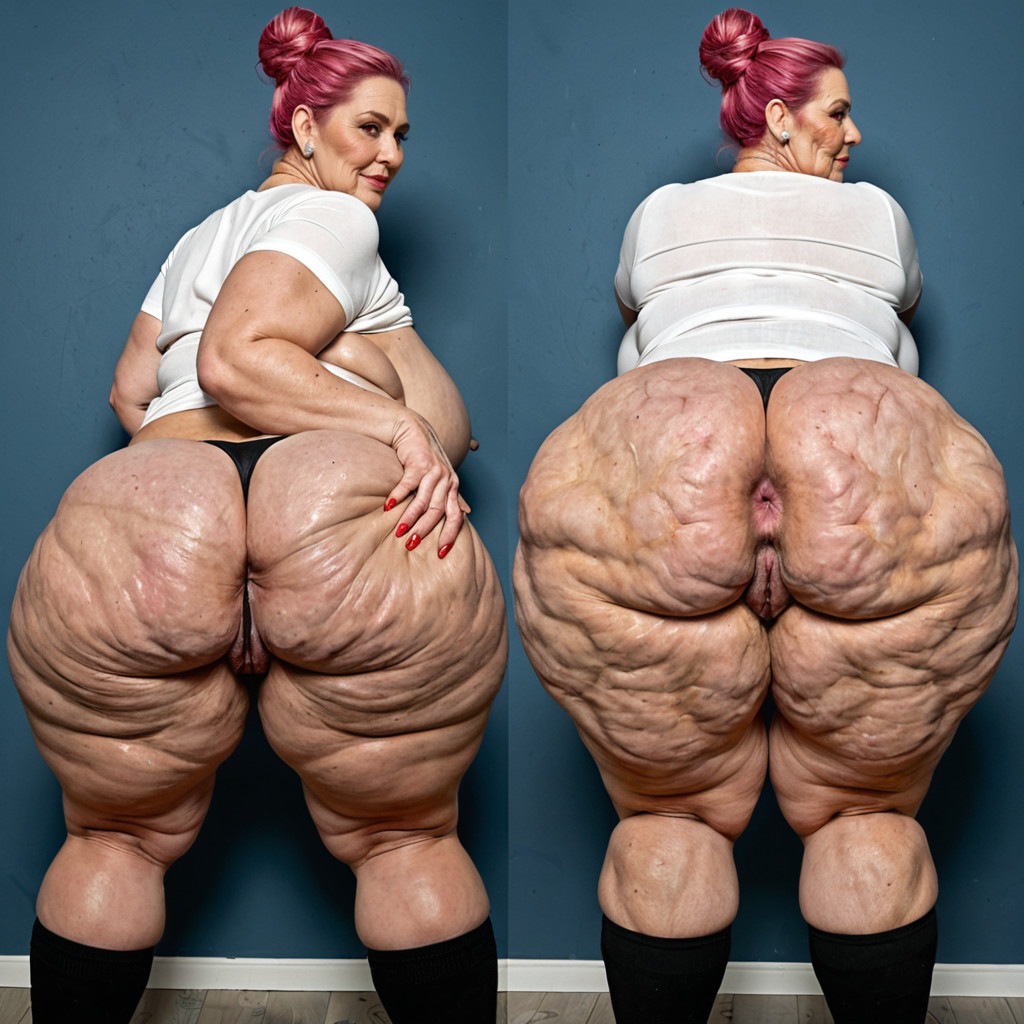 60+, Permed Hair, Gaping Pussy BBW AI Porn