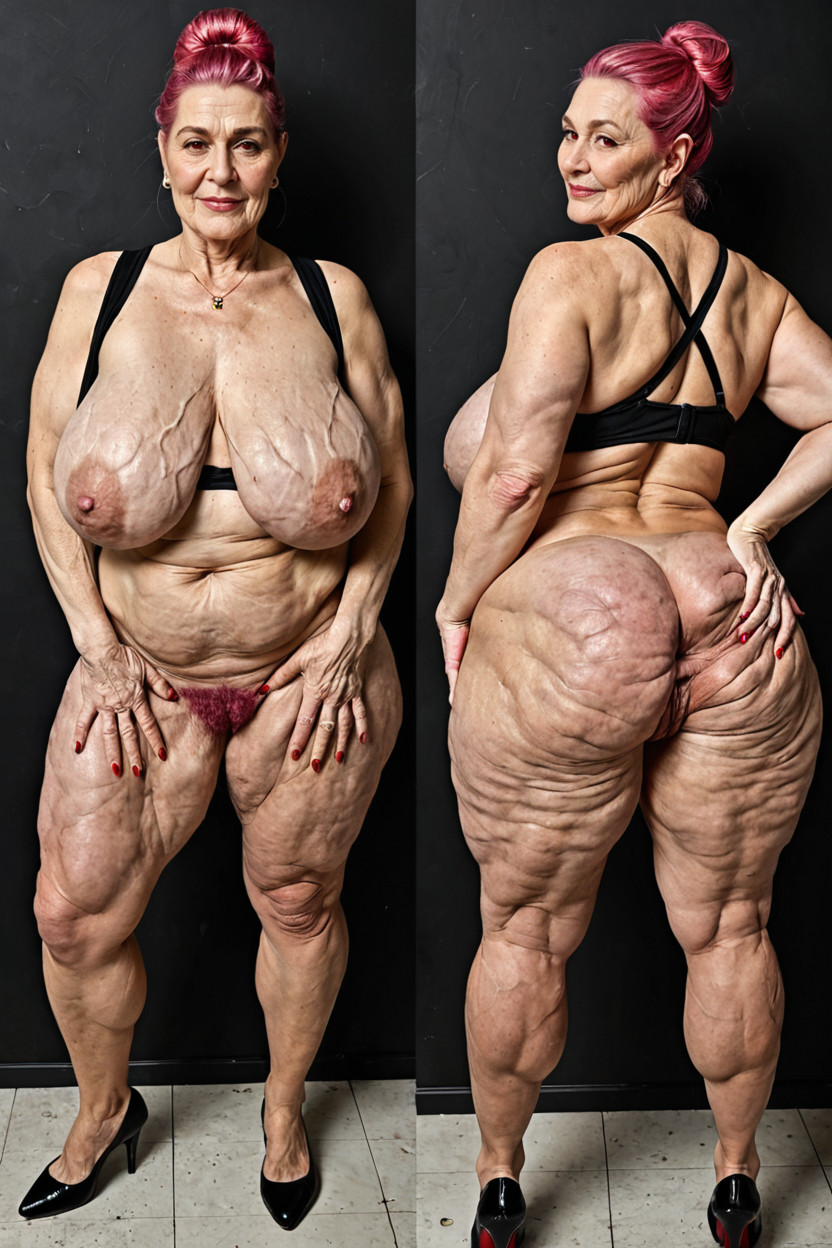 60+, Chubby, Hair Bun BBW AI Porn