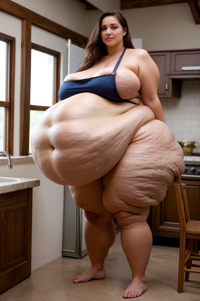 Stretch Marks In Belly, Lots Of Cellulite In Belly Areahyper Cellulite, Droopy BBW AI Porn