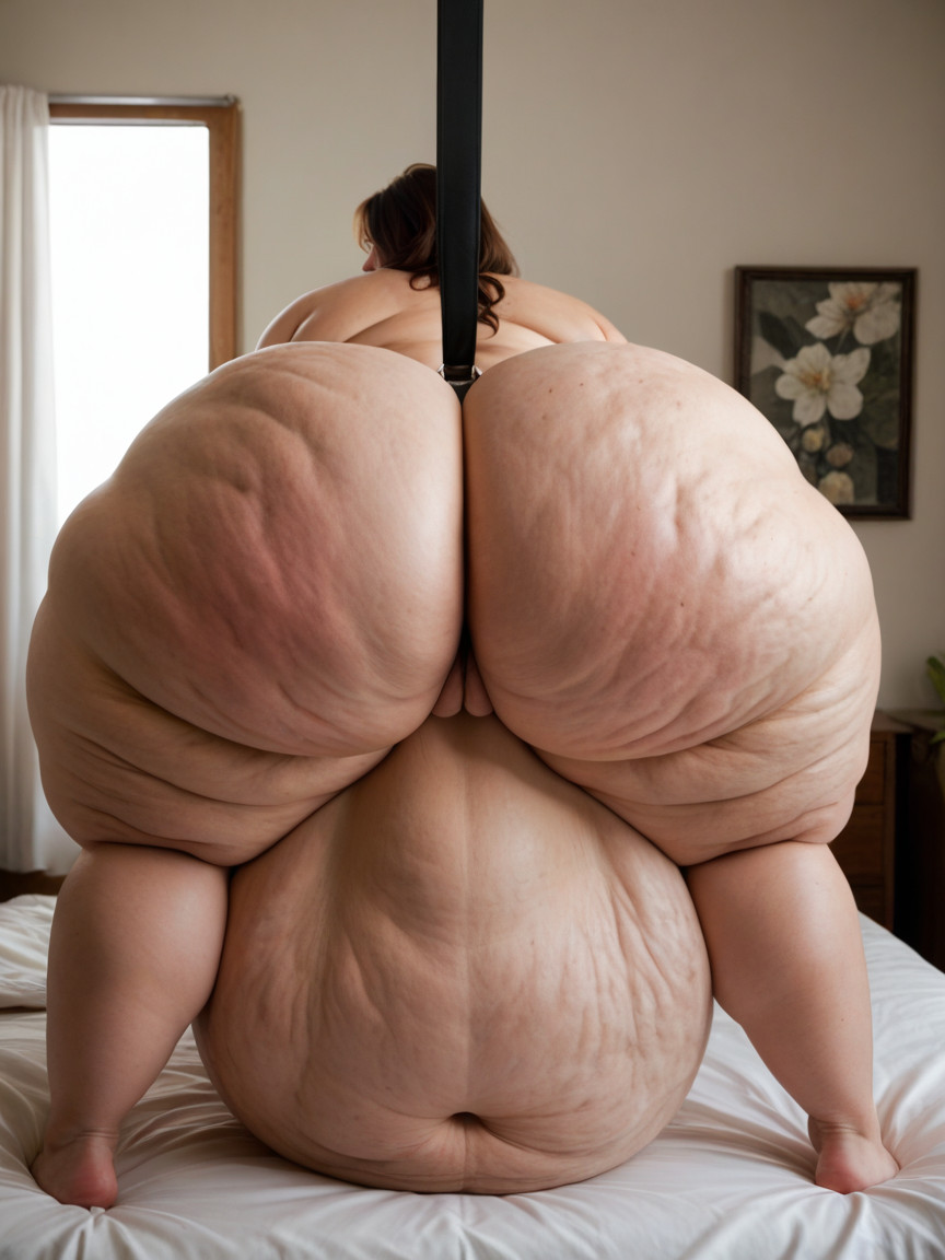 Ensure Her Belly Hangs Down Below Her Knees If Standing, Droopy, Most Of Her Weight Is In Her Bellyimpossibly Hyper Hanging Belly BBW AI Porn
