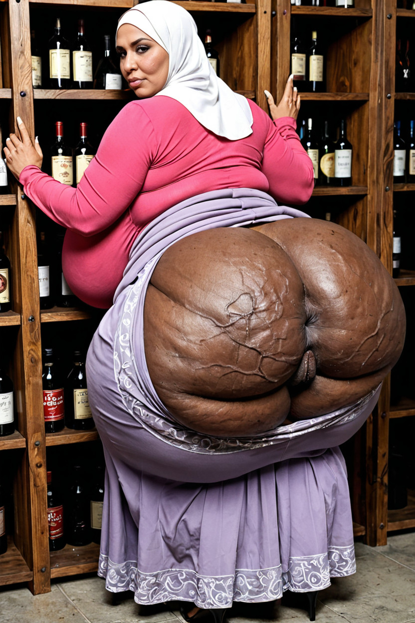 Strong Asscheeks, Hyper Wide Obese Ass, Hyper Phat BBW AI Porn