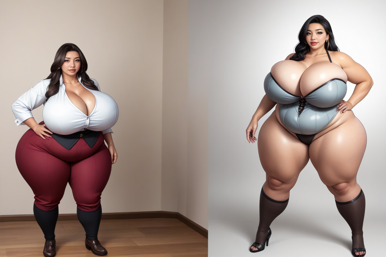 Loraperfect_immense_drastic_monumental_ultra-hyper_enlarging_fatter_mega_breast_expansion, Loradrastic_mega_massive_thick_fat_ass_expansion, 18+ BBW AI Porn
