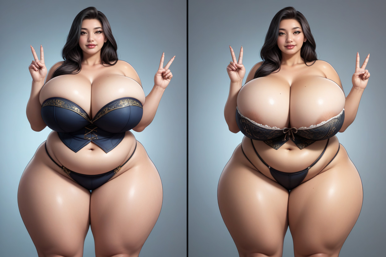 乳房扩张, Breast Growth, Standing Up Confidently Before-and-after Her Significant Drastic Giantess Breasts Expansion And Massive Weight Gain 丰满AI色情
