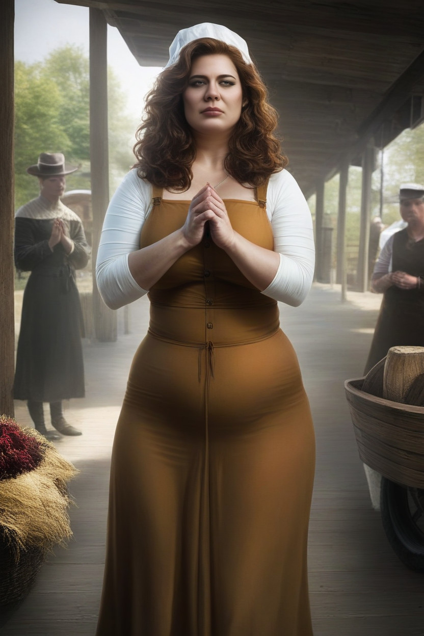 疲倦的脸, Coarse Brown-and-gray Wool Gown, 农民 丰满AI色情