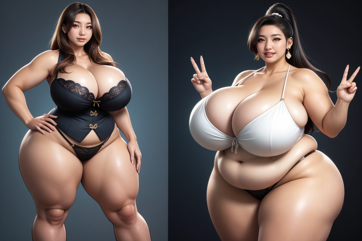 Lorathe_most_fattened_titanic_hugely_fat_breasts, Huge Anime Proportions, Asiática Porno BBW IA