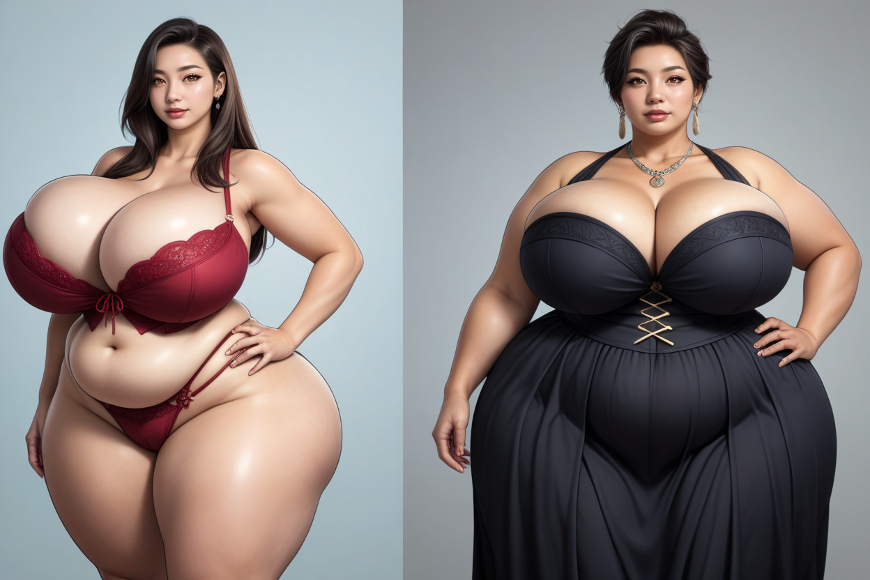 Fat, Standing, Loraperfect_immense_drastic_monumental_ultra-hyper_enlarging_fatter_mega_breast_expansion Porno IA BBW