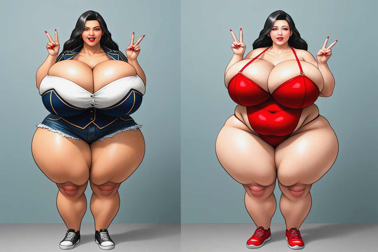 Fat, Ssbbw, Busty Gargantuan Colossal Huge Fat Beasts Growing Larger BBW AI Porn