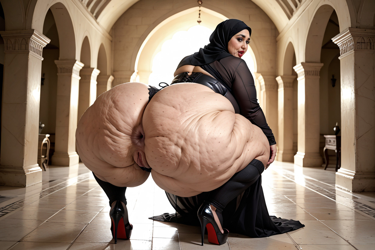 Wrinkles, Cellulite, Hyper Colossal Obese Donkey Ass Porno IA BBW