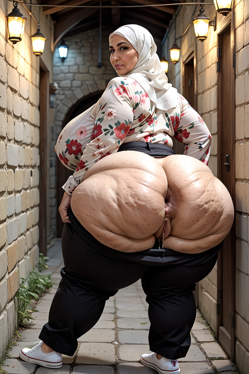 Large Nose, Hijab, Gapped Anus Porno IA BBW