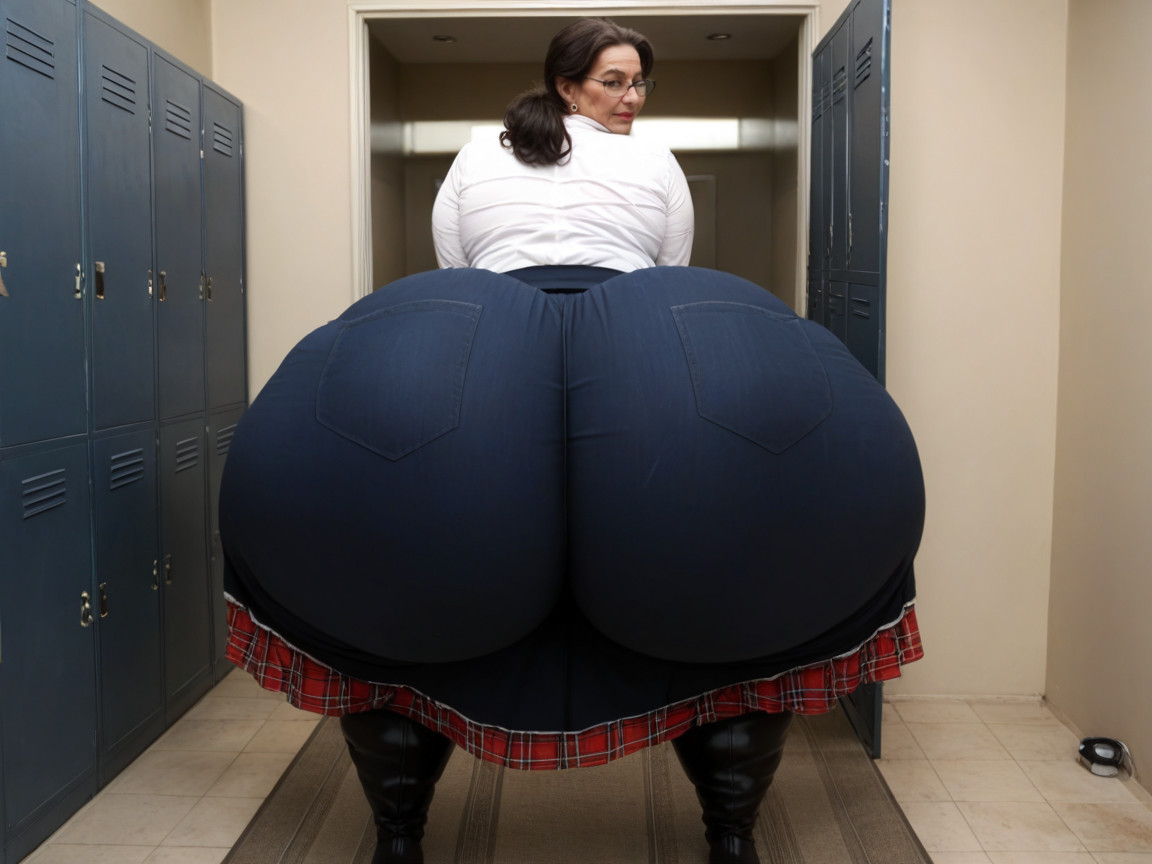 Bright Lighting, Giant Ass, Oversized Skirt Porno BBW IA