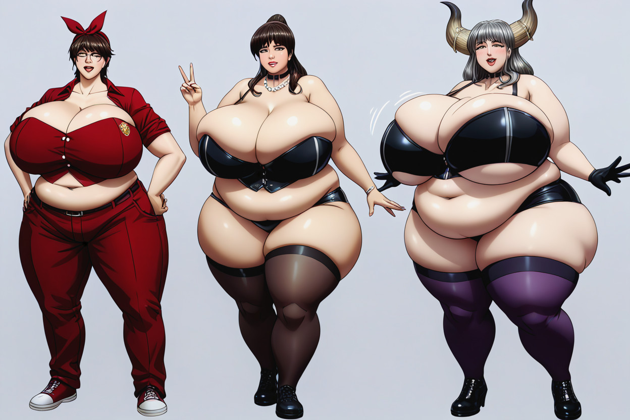 She Is A Very_thick_plump_busty_fat_enlarging_voluptuous_bustier_fatter_hourglass_body Figured Asian American Woman, 極端下半身沉重, Lee 豐滿AI成人