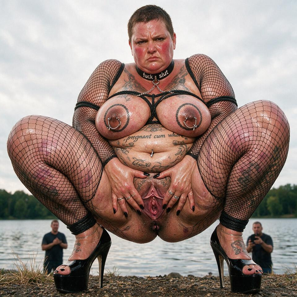 Tits Tattoos, Extremely Obese Gigantic Saggy Tits, Large Nipples BBW AI Porn