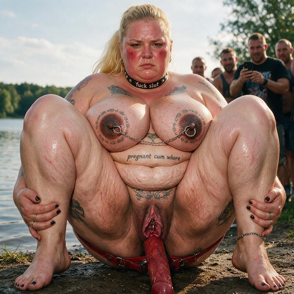 Extremely Large Labia, Bent Forward, Oiled Skin Porno BBW IA