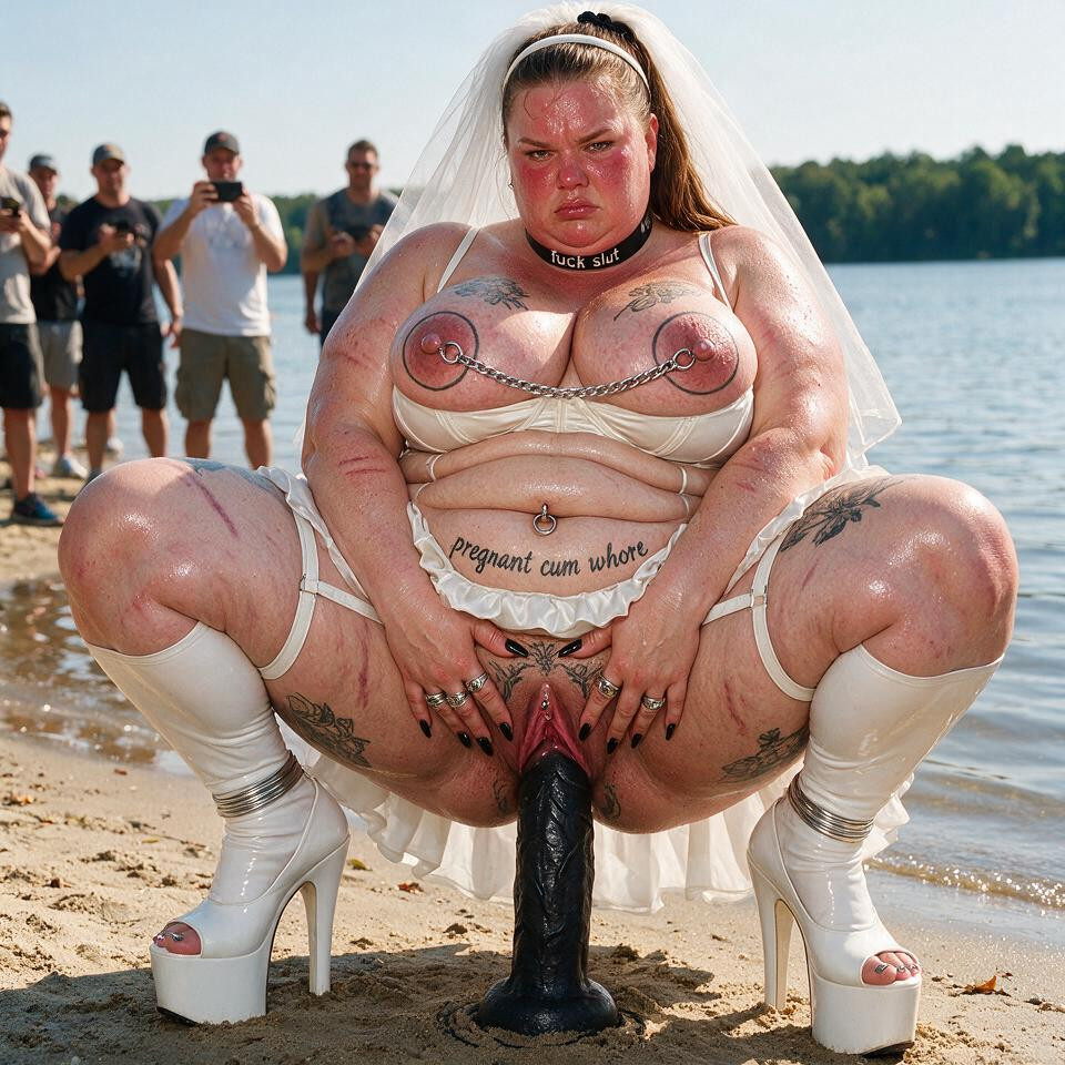 One Man Is Recording Her With His Mobile Phone, Serious Expression, Tits Tattoos BBW AI Porn